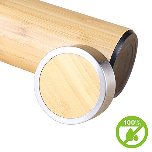 Bottiglia Tè Teiera Teiere Infusore Filtro Tazza Viaggio Termica Tè Caffè Thermos Bottiglia Acqua Infusione Pentola Macchina Tè Infusi Detox Senza Bpa Borraccia Acciaio Inox Inossidabile Bambú (0,36L) - 5