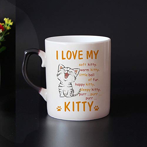 FamousBlue Gatto dei Cartoni Animati Che cambiano Colore Tazze da Caffe ‘Caldo sensibile la magia Una Tazza di tè Tazza Regalo io Amo Il Mio Gattino - 4