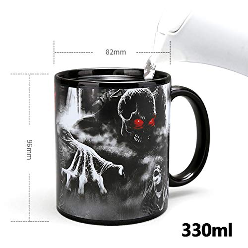 ASEOK Creative Midnight Nightmare Tazza da caffè con Cambio Termico a Colori, Immagine Animata in Ceramica Tazza Magica in Ceramica Nera per caffè, Regalo di Natale per Bambini (Style-A) - 4