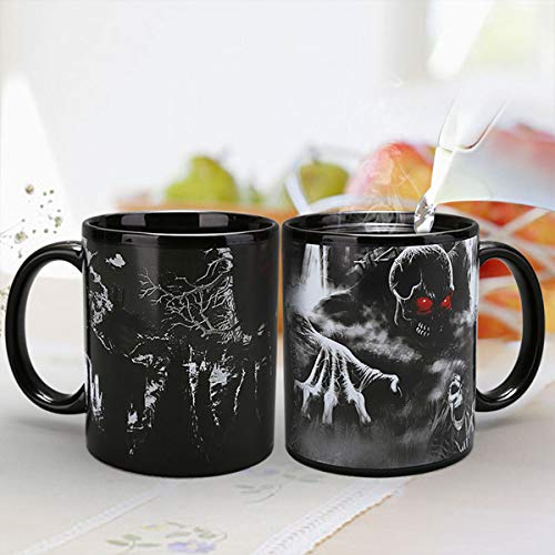 ASEOK Creative Midnight Nightmare Tazza da caffè con Cambio Termico a Colori, Immagine Animata in Ceramica Tazza Magica in Ceramica Nera per caffè, Regalo di Natale per Bambini (Style-A) - 5