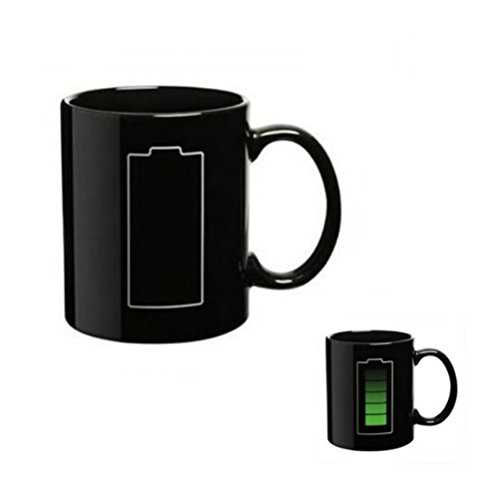 BESTONZON Tazza cambiante di colore Tazza di tè di ceramica sensibile al calore magica della tazza di caffè – regalo perfetto della novità per gli amanti di Wanderlust e gli avventurieri (batteria) - 5