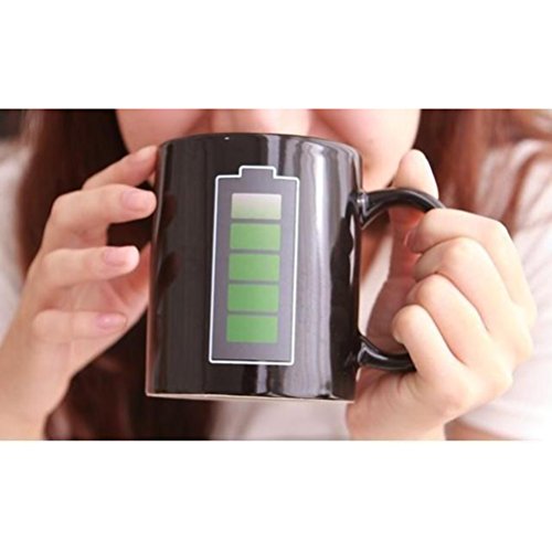 BESTONZON Tazza cambiante di colore Tazza di tè di ceramica sensibile al calore magica della tazza di caffè – regalo perfetto della novità per gli amanti di Wanderlust e gli avventurieri (batteria) - 9