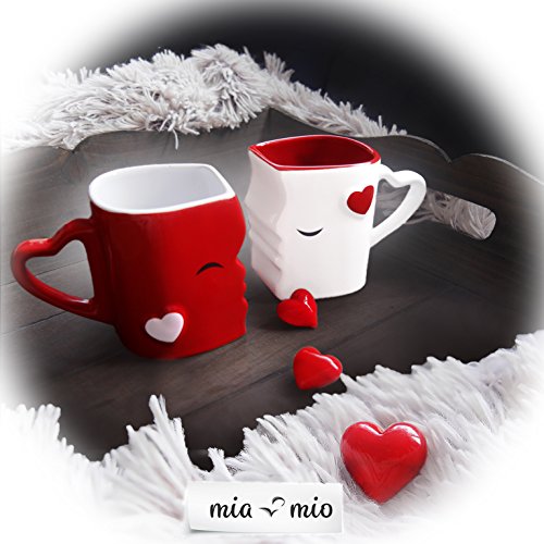 Mia ♥ Mio – Tazza da caffè/Set Bacio Tazze in Ceramica (Rosso) - 3