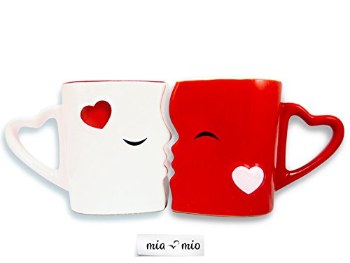 Mia ♥ Mio – Tazza da caffè/Set Bacio Tazze in Ceramica (Rosso) - 4