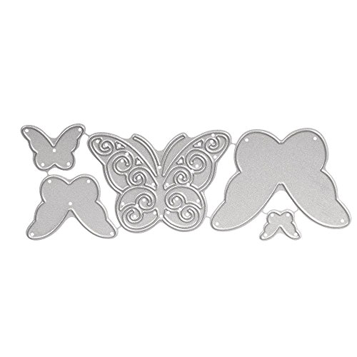 Rayher 59229000 Set Fustelle Farfalle Graziose da 5 Pezzi in Misure Diverse, 1,3-4,5cm Fai da Te Stencil Decorazioni Acciaio Lunga Durata - 2