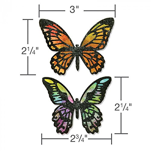 Sizzix 661182 Fustella Thinlits Farfalle Dettagliate di Tim Holtz, Carbon Steel, 19.1×14.3×0.3 cm - 4