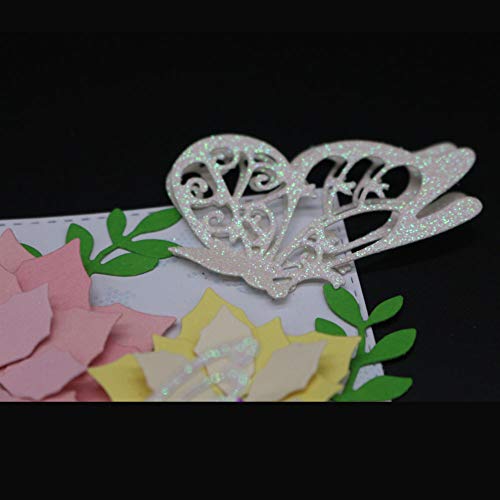 Lazzboy Fustelle Natale Scrapbooking Metallo Stencil Paper Card Craft per Sizzix Big Shot/Altre Macchine(E, Farfalle) - 5
