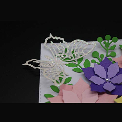 Lazzboy Fustelle Natale Scrapbooking Metallo Stencil Paper Card Craft per Sizzix Big Shot/Altre Macchine(E, Farfalle) - 7