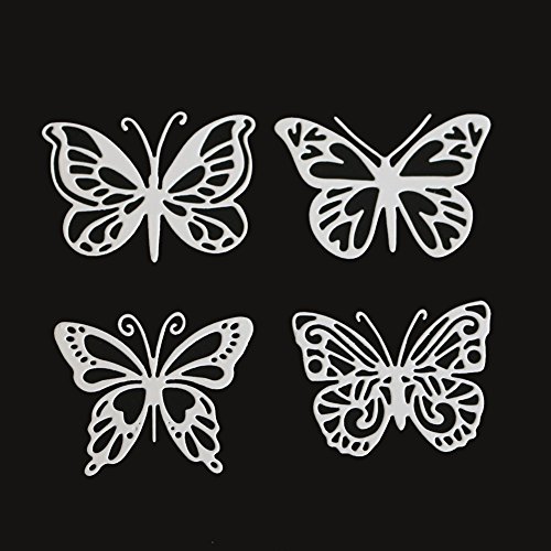 ONEVER Fustelle Figura della Farfalla Carte Decorative Bordi Metallici Stencil per Greeting Card Copertura goffratura Stencil Fai da Te Scrapbooking Album (Farfalla) - 3