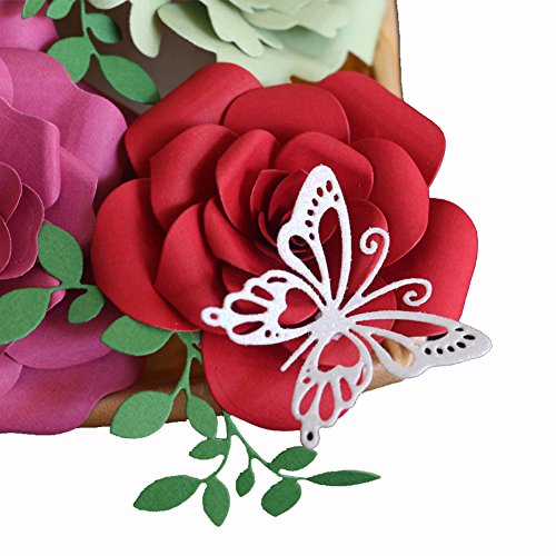 ONEVER Fustelle Figura della Farfalla Carte Decorative Bordi Metallici Stencil per Greeting Card Copertura goffratura Stencil Fai da Te Scrapbooking Album (Farfalla) - 9