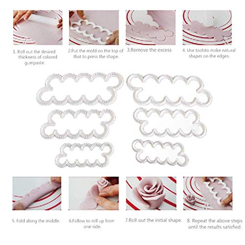 Fyuan Stampaggio Rose garofani peonia 3D Petalo Cake Cutter Fiore Fondente glassa Strumento Decorazione Stampo Fai da Te Accessori da Forno, 9 pz - 4